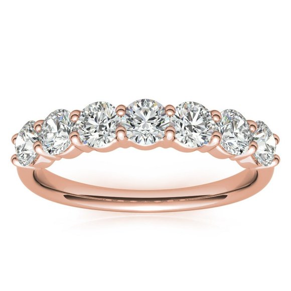 7-Stone Round Moissanite Shared-Prong Ring (3.5mm, 0.15ct) - Picture 5 of 16